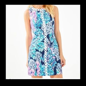 Lilly Pulitzer Mila Stretch Shift High Tide Navy Party in Paradise